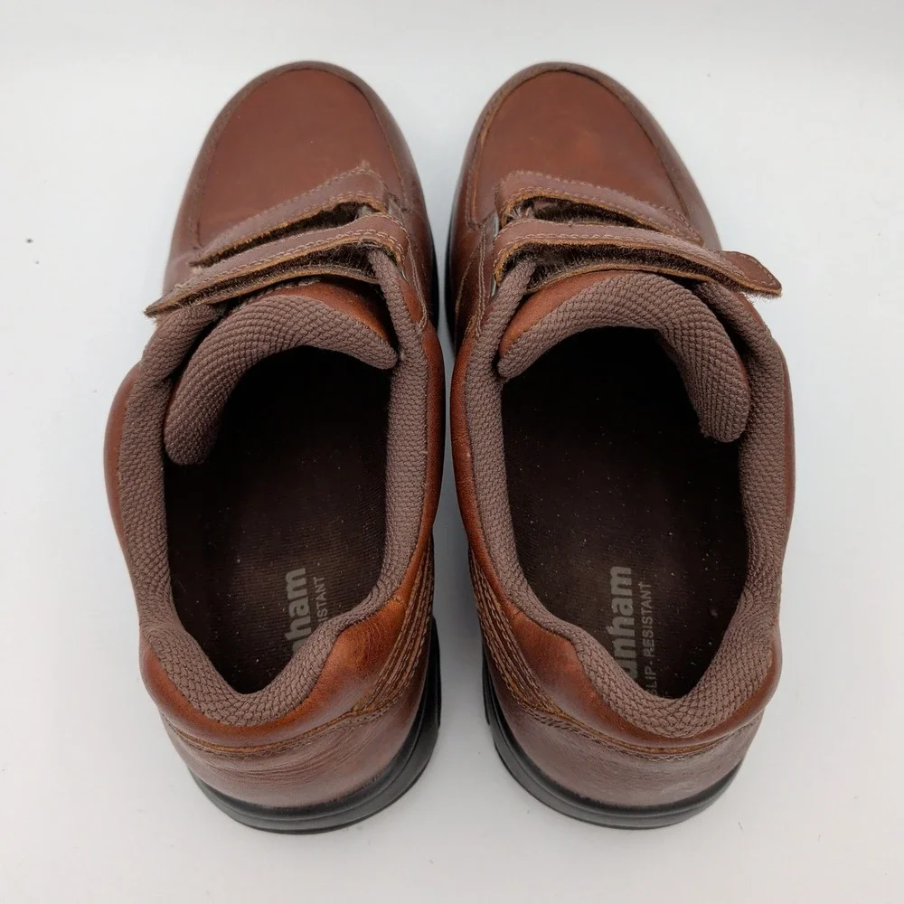 Dunham 8009SB Winslow Brown Leather Hook Loop Walking Shoes Mens 12 4E Wide